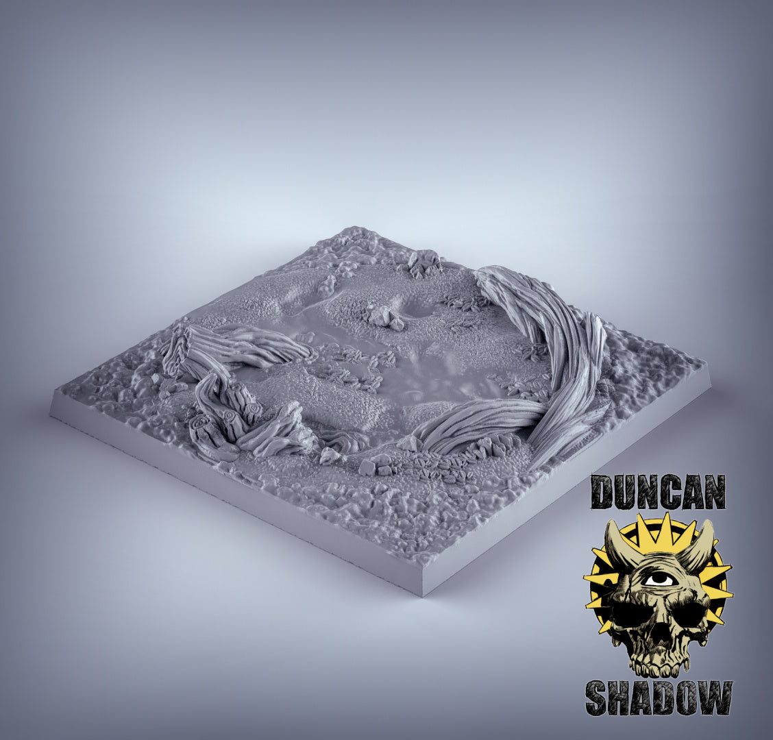 Woodland Bases Square Resin Miniature for DnD | Tabletop Gaming