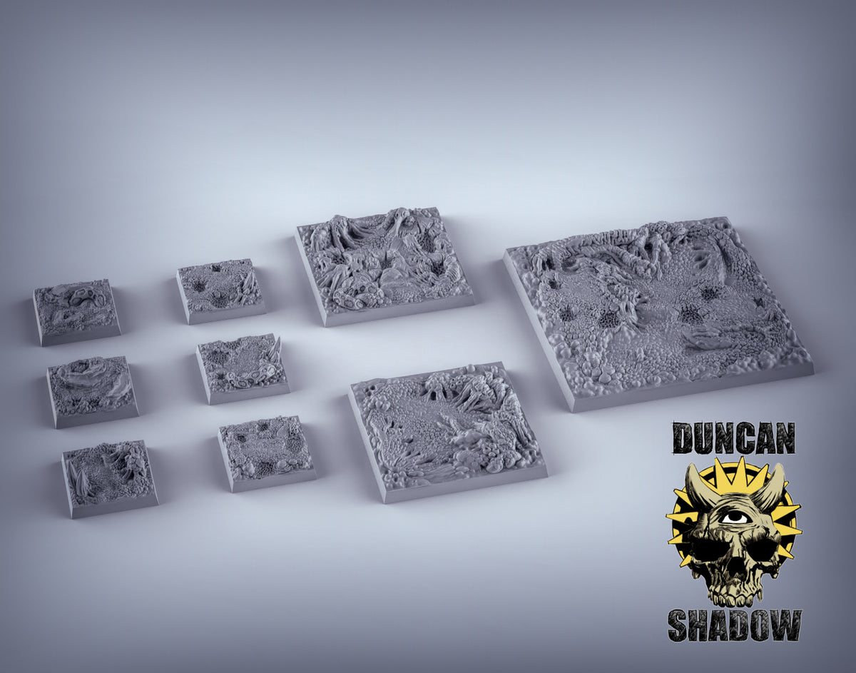 Plague Bases Square Resin 3D Models for Dungeons & Dragons & Board RPGs