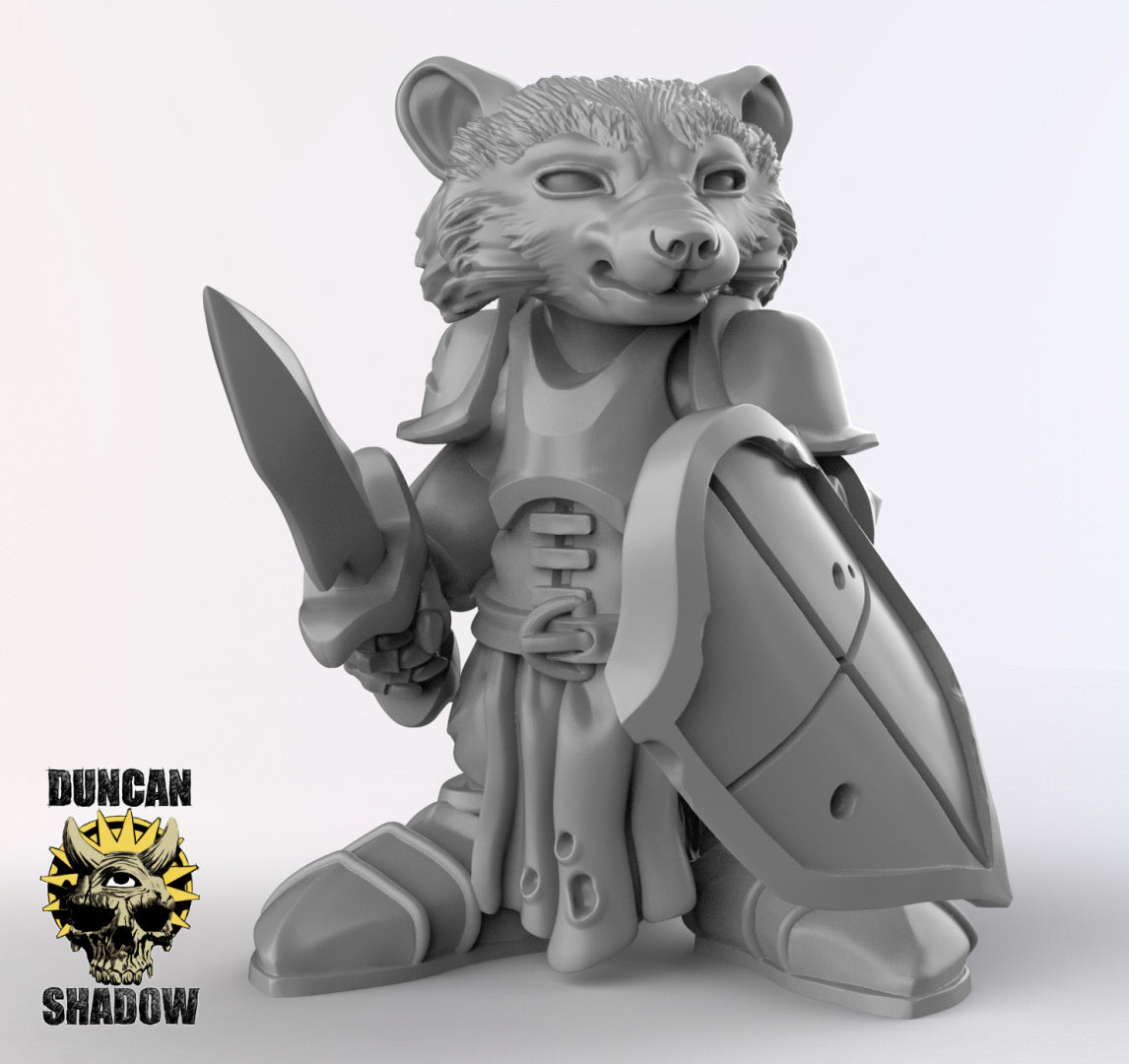 Racoon Folk Knights Resin Models for Dungeons & Dragons & Board RPGs