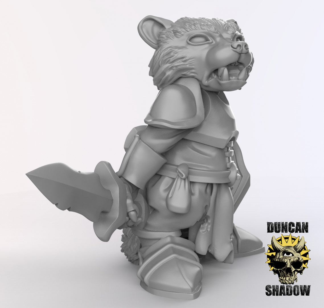 Racoon Folk Knights Resin Models for Dungeons & Dragons & Board RPGs