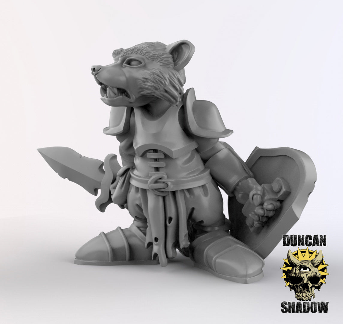 Racoon Folk Knights Resin Models for Dungeons & Dragons & Board RPGs