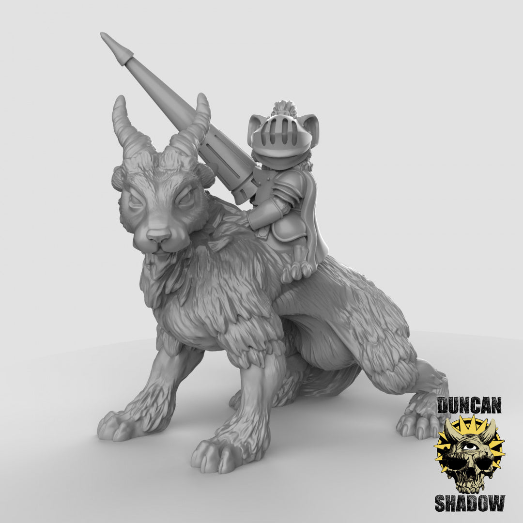 Mousle knight on mount Resin 3D Models for Dungeons & Dragons & Board RPGs