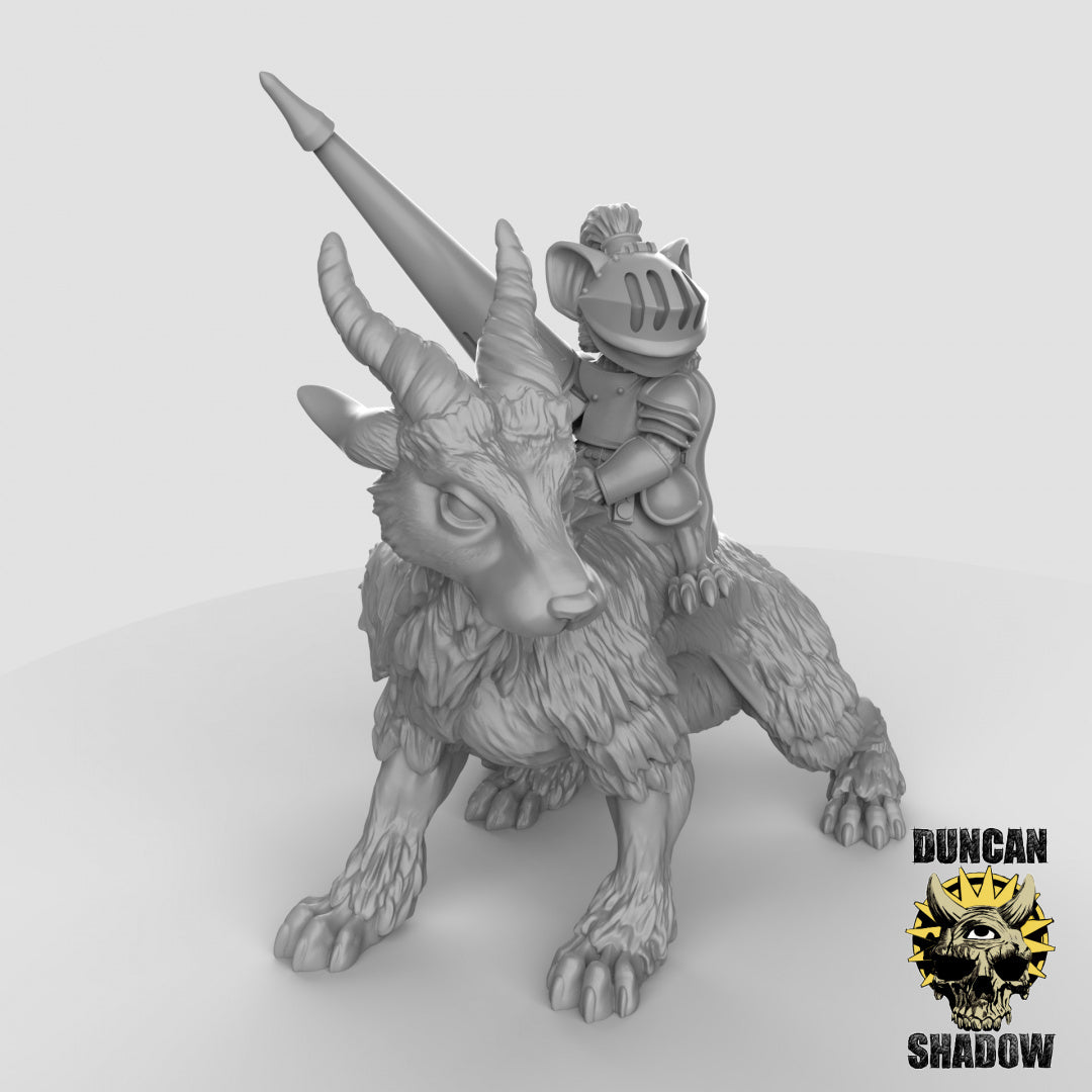 Mousle knight on mount Resin 3D Models for Dungeons & Dragons & Board RPGs