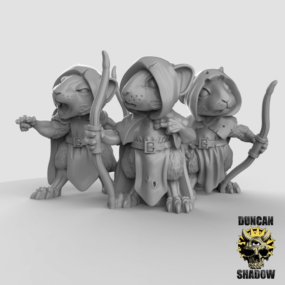 Mousle Rangers with Bows Resin 3D Models for Dungeons & Dragons & Board RPGs