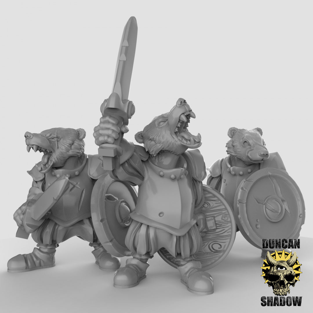Badger Folk with Swords Resin Models for Dungeons & Dragons & Board RPGs