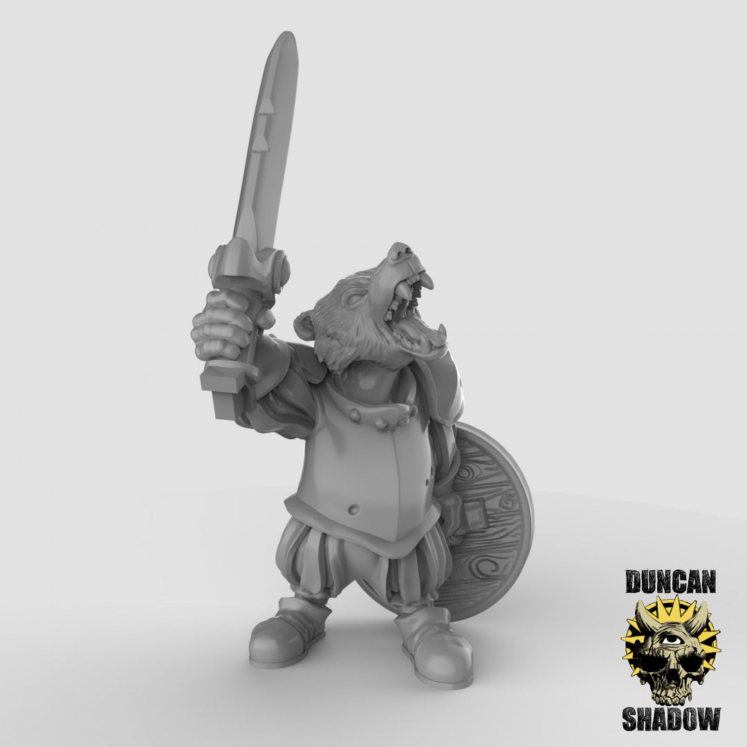 Badger Folk with Swords Resin Models for Dungeons & Dragons & Board RPGs