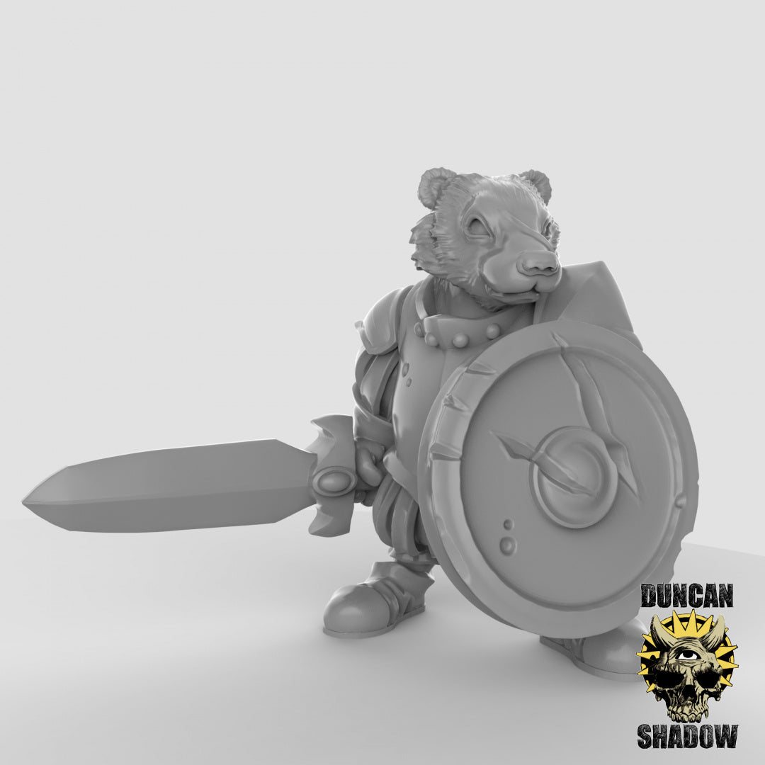 Badger Folk with Swords Resin Models for Dungeons & Dragons & Board RPGs