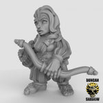 Female Halflings with Bows Resin Models for Dungeons & Dragons & Board RPGs