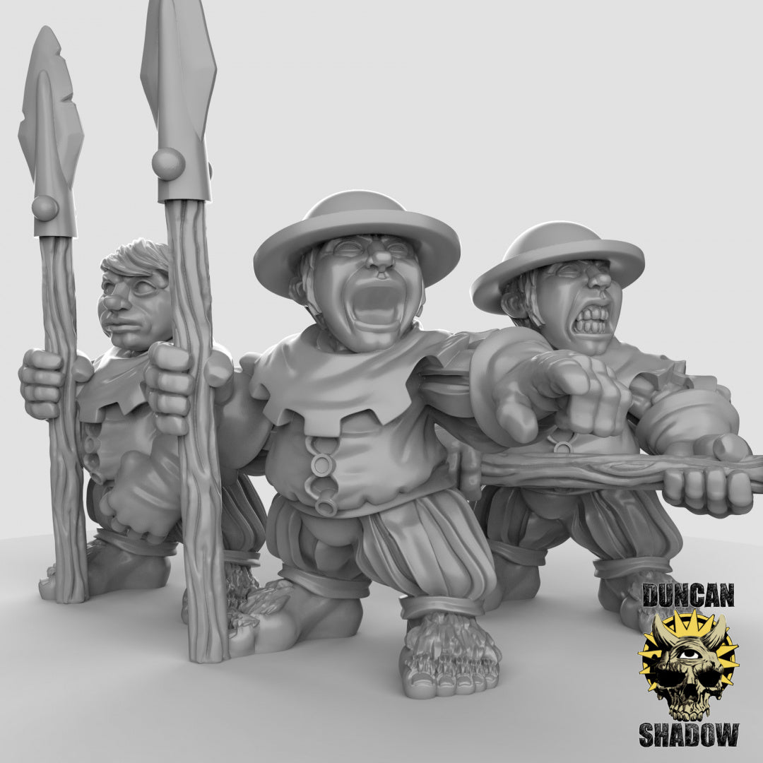 Halfling with Spears Resin 3D Models for Dungeons & Dragons & Board RPGs