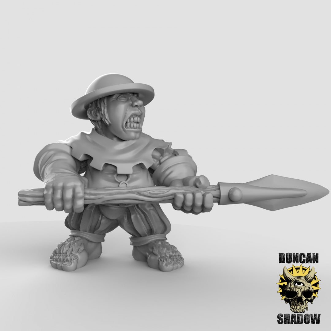 Halfling with Spears Resin 3D Models for Dungeons & Dragons & Board RPGs
