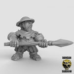 Halfling with Spears Resin 3D Models for Dungeons & Dragons & Board RPGs