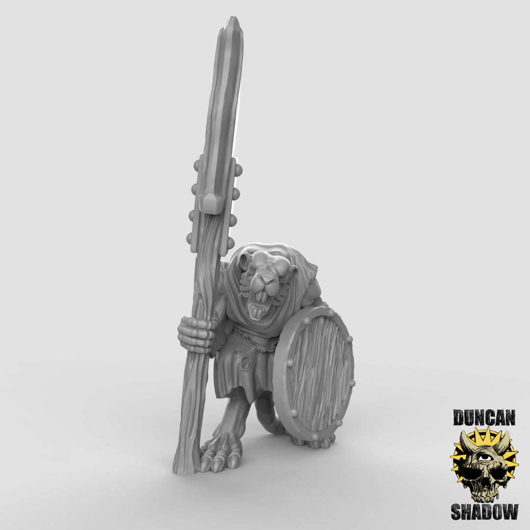 Rat Folk with Spears Resin Models for Dungeons & Dragons & Board RPGs