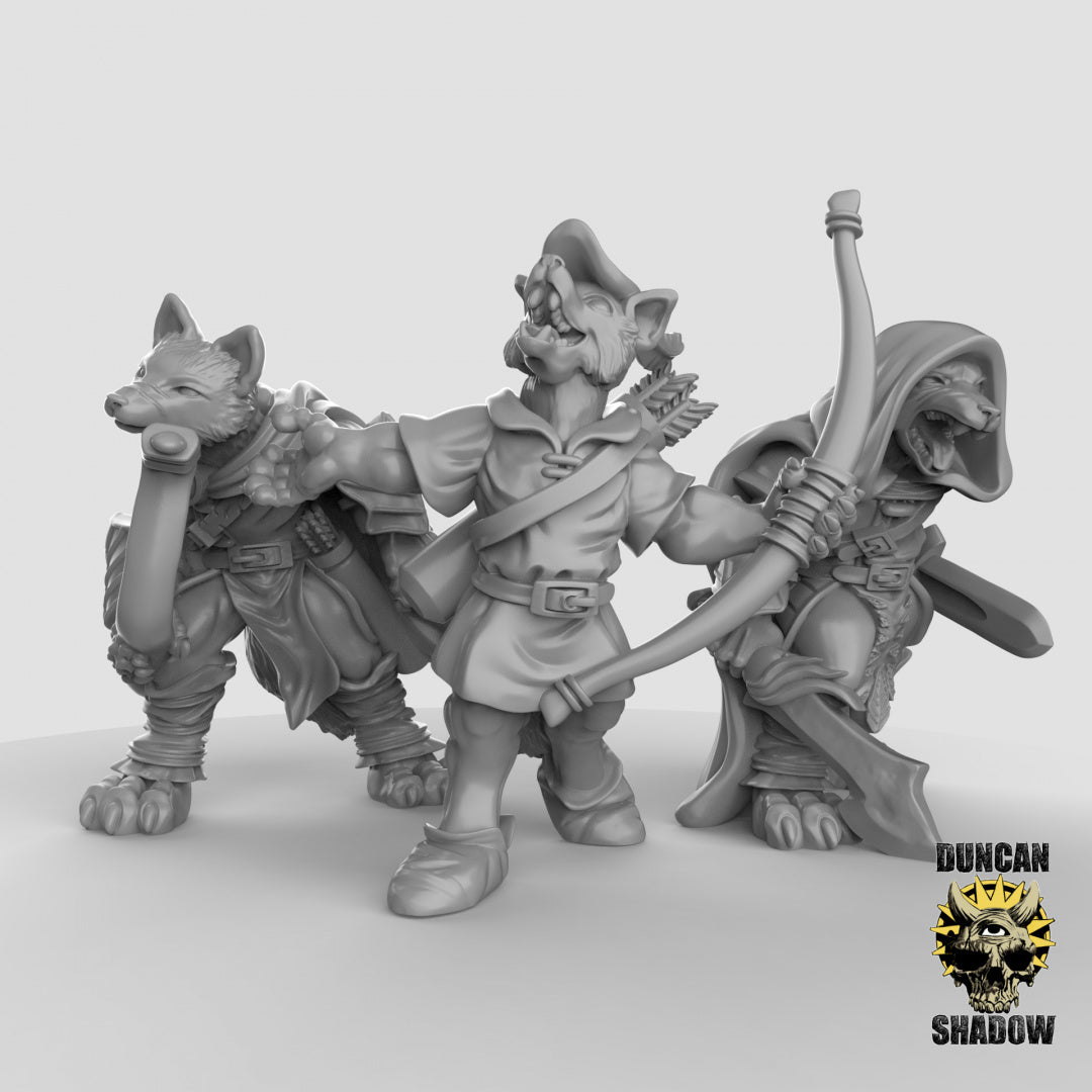 Kitsune Fox Folk Rangers Resin Models for Dungeons & Dragons & Board RPGs