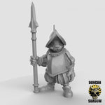 Badger Warriors with Spears Resin 3D Models for Dungeons & Dragons & Board RPGs