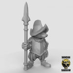 Badger Warriors with Spears Resin 3D Models for Dungeons & Dragons & Board RPGs