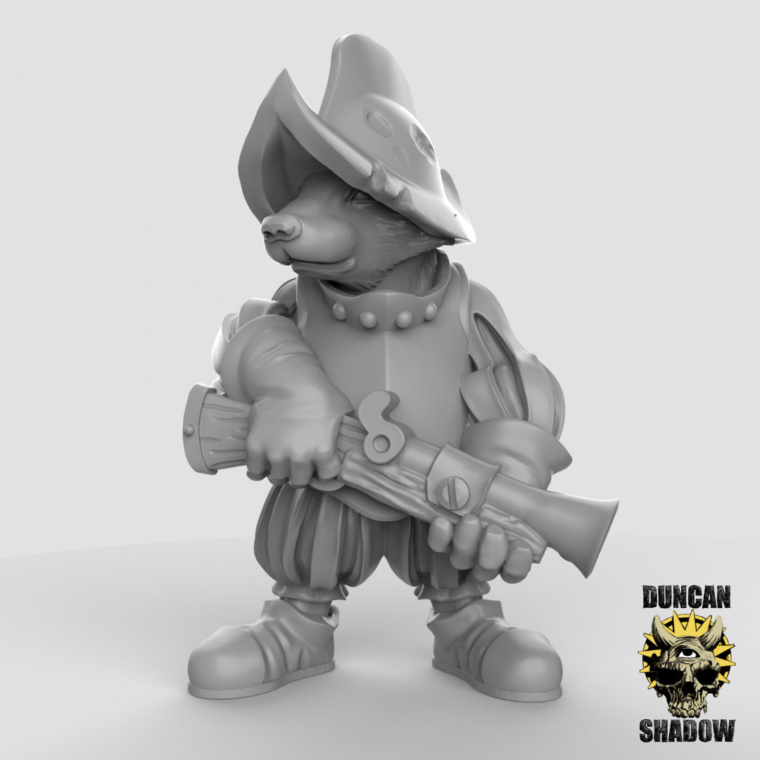 Badger Warriors with Blunderbuss Resin Miniature for DnD | Tabletop Gaming