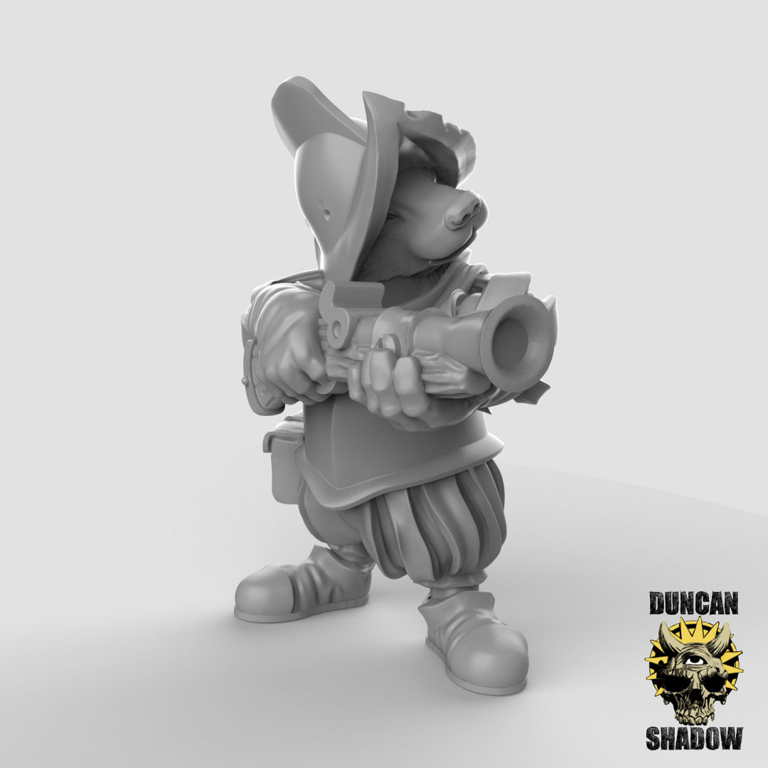 Badger Warriors with Blunderbuss Resin Miniature for DnD | Tabletop Gaming