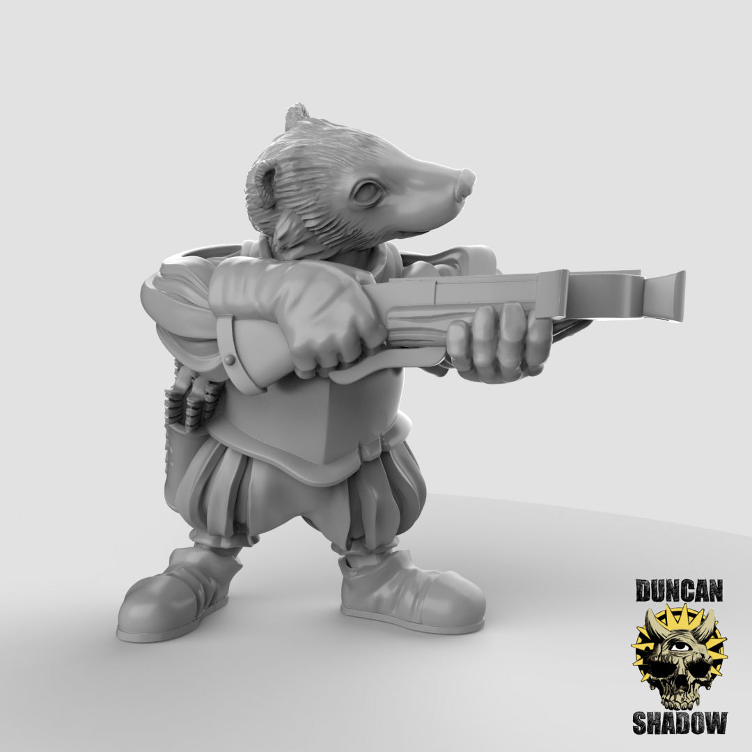 Badger Warriors with Crossbows Resin 3D Models for Dungeons & Dragons & Board RP