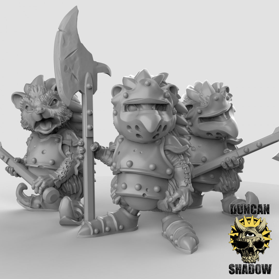 Hedgehogs with Halberds Resin 3D Models for Dungeons & Dragons & Board RPGs
