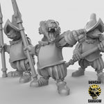 Badger Warriors with Spears Resin 3D Models for Dungeons & Dragons & Board RPGs