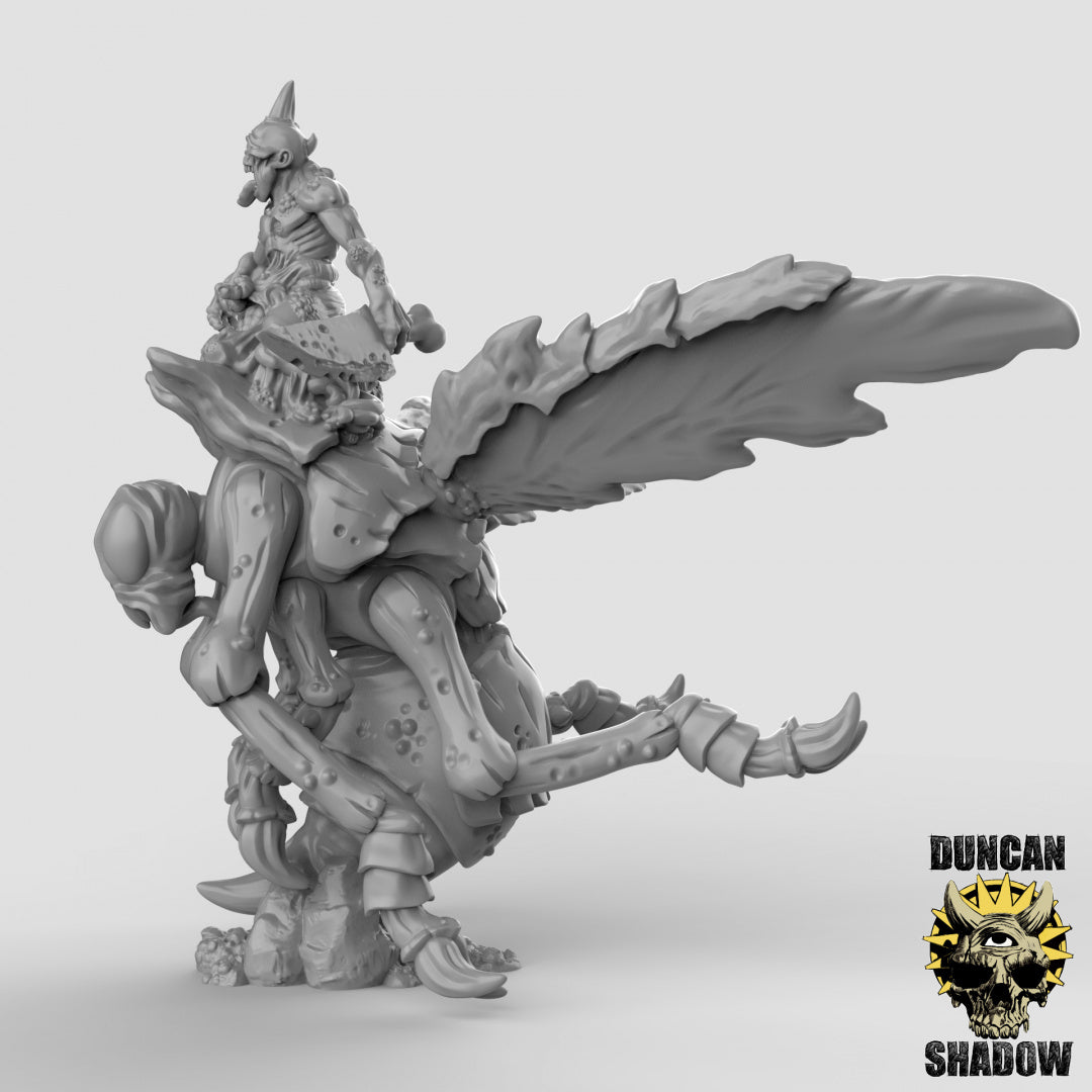 Plague Demons Riding Fly's Resin Models for Dungeons & Dragons & Board RPGs
