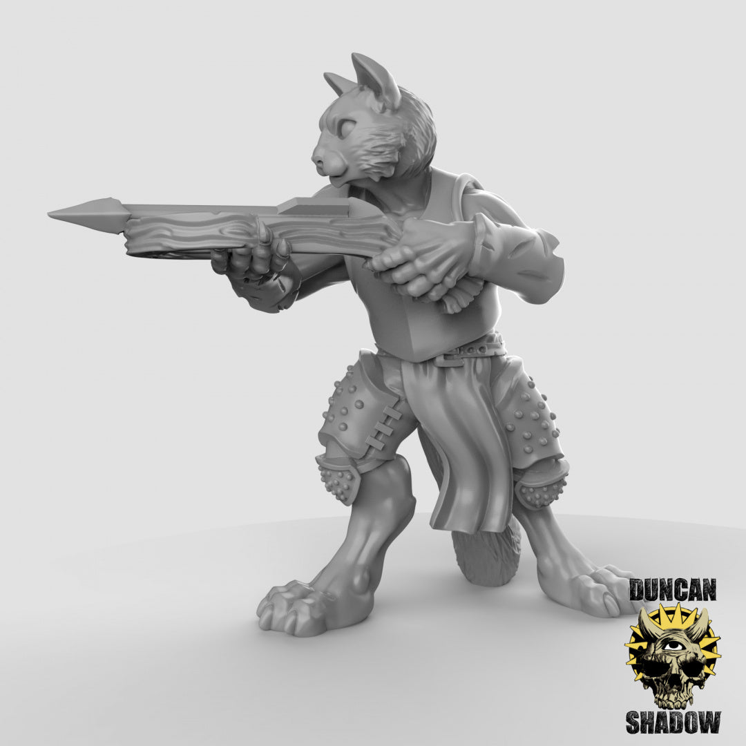 Cat Folk with Crossbows Resin Models for Dungeons & Dragons & Board RPGs