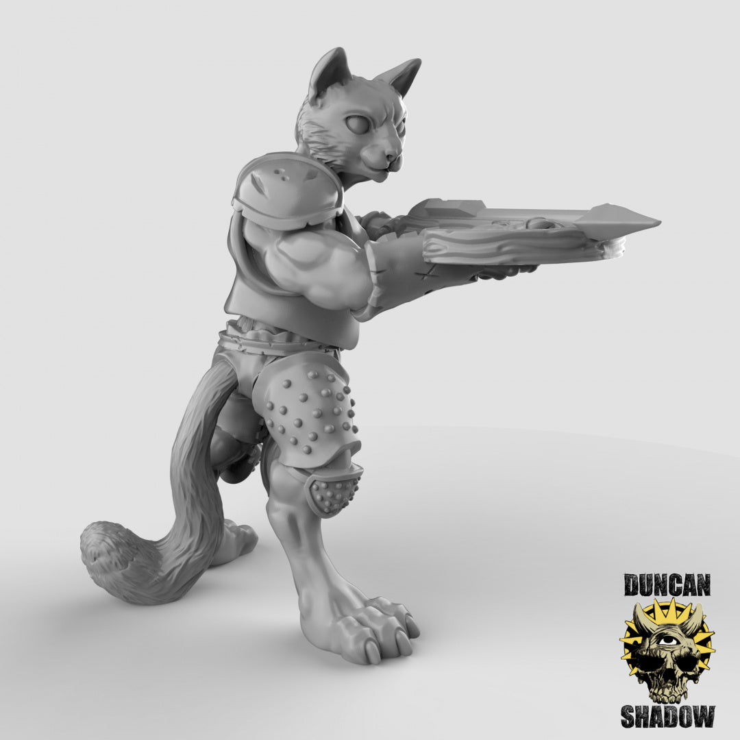Cat Folk with Crossbows Resin Models for Dungeons & Dragons & Board RPGs