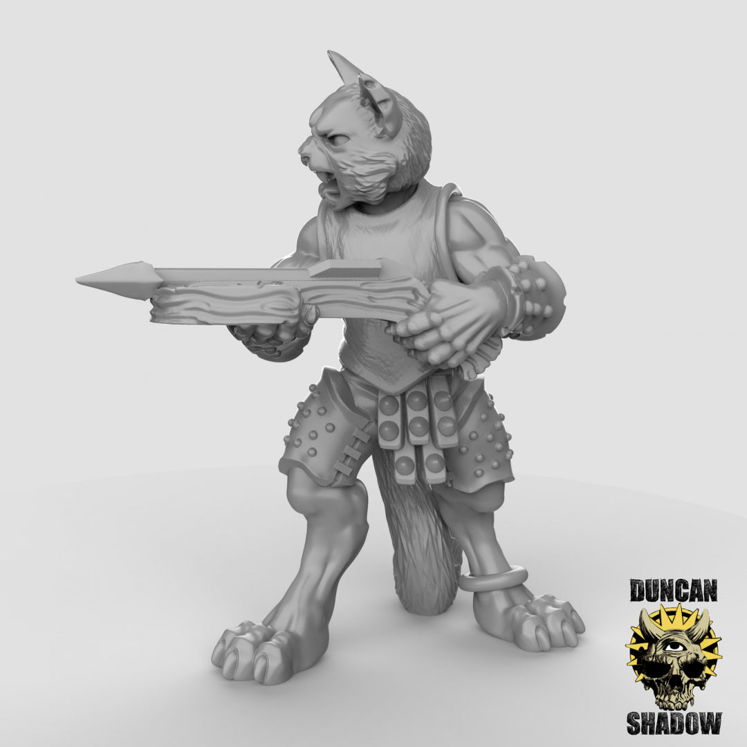 Cat Folk with Crossbows Resin Models for Dungeons & Dragons & Board RPGs