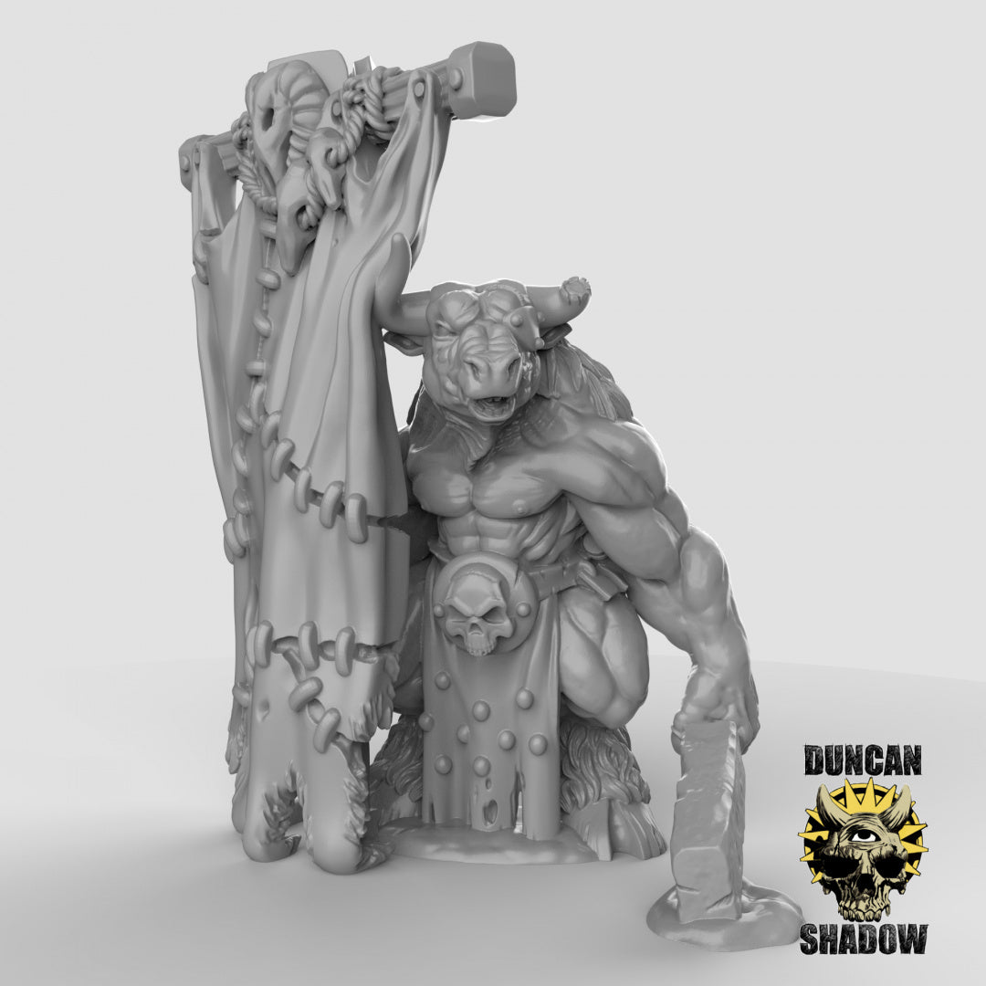 Minotaur Standard and Musician Resin Miniature for DnD | Tabletop Gaming