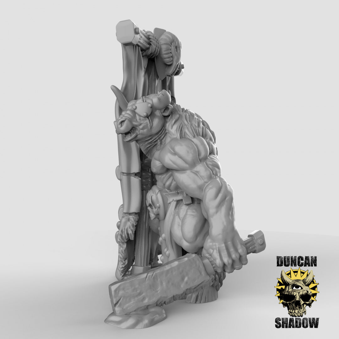Minotaur Standard and Musician Resin Miniature for DnD | Tabletop Gaming