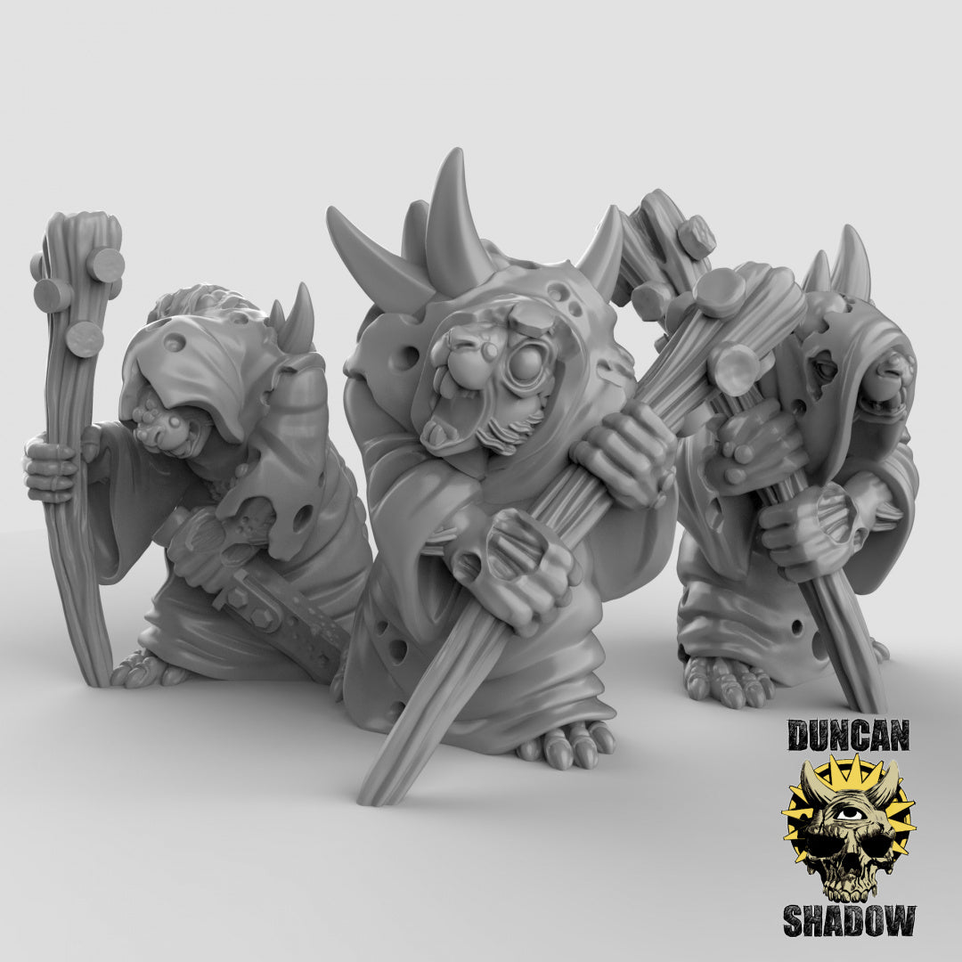 Plague Monks With Staves Resin 3D Models for Dungeons & Dragons & Board RPGs