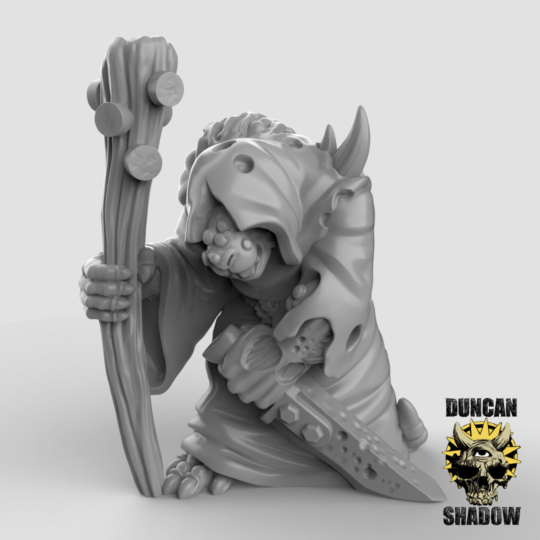 Plague Monks With Staves Resin 3D Models for Dungeons & Dragons & Board RPGs
