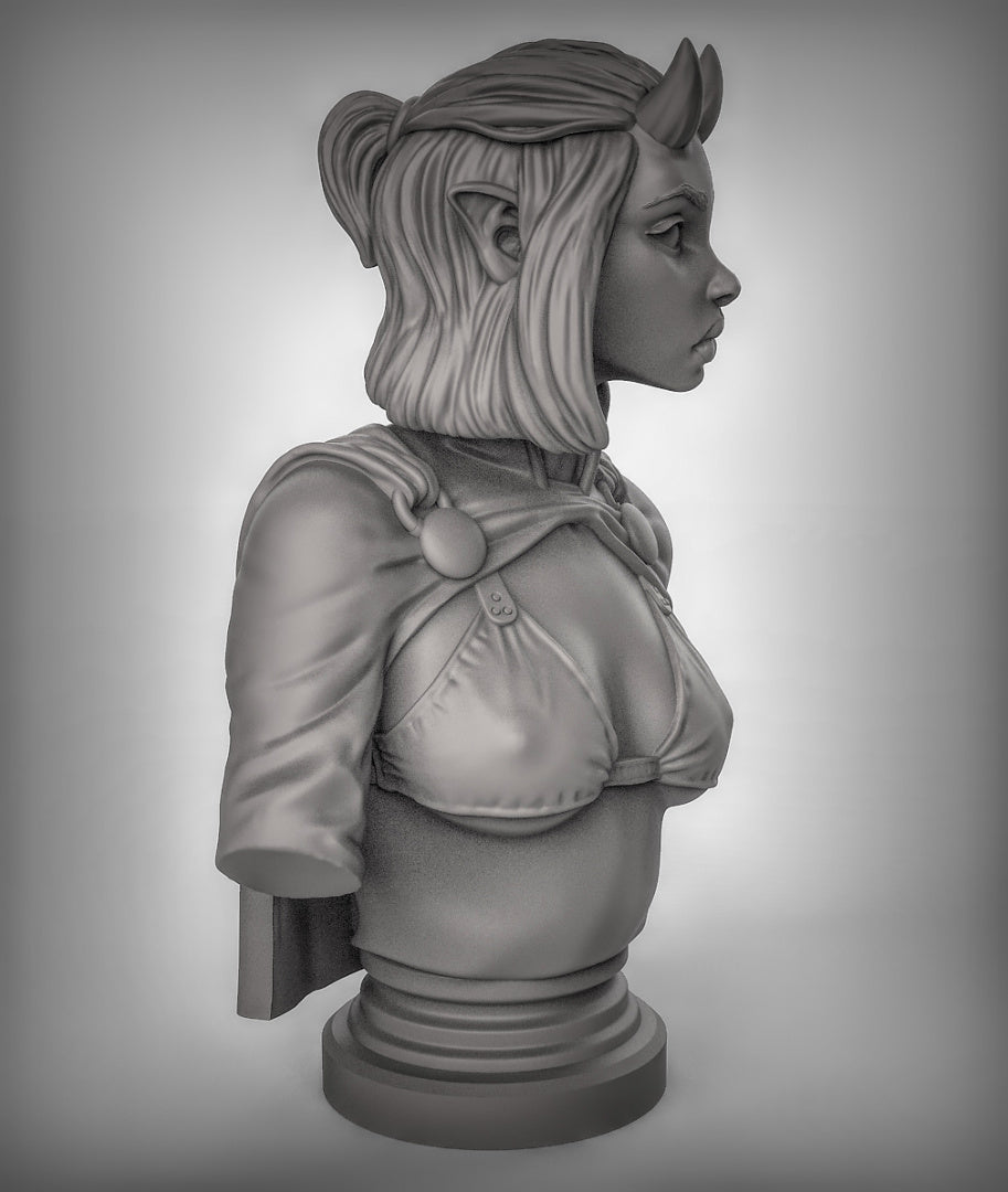 Tiefling Bust Resin Miniature for DnD | Tabletop Gaming