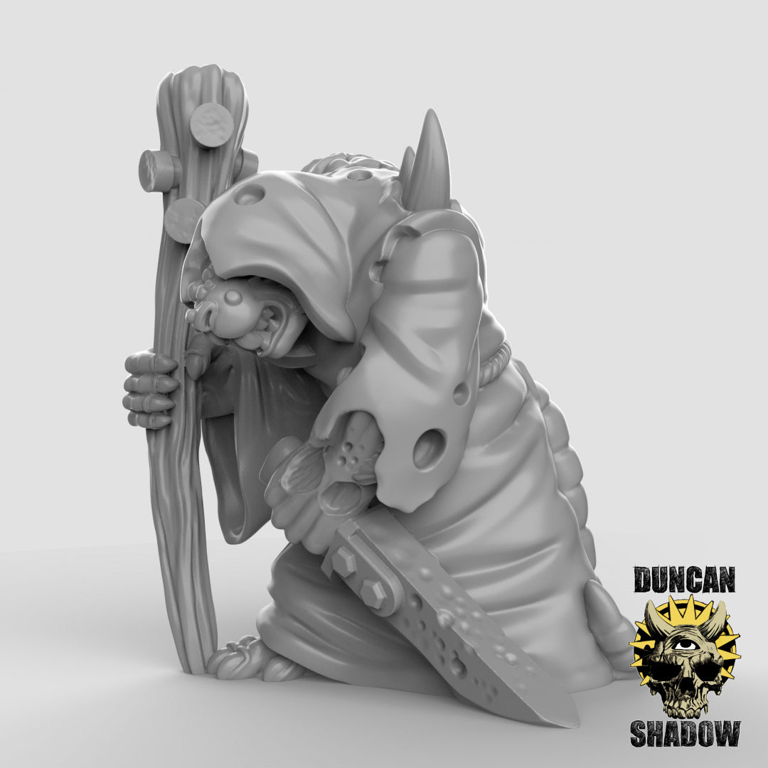 Plague Monks With Staves Resin 3D Models for Dungeons & Dragons & Board RPGs