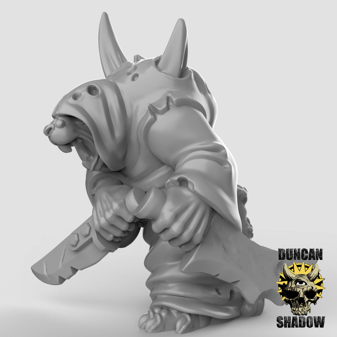 Rat Folk Plague Monks with Swords Resin Miniature for DnD | Tabletop Gaming