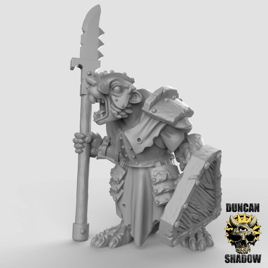 Armoured Ratfolk with Sheilds Resin Miniature for DnD | Tabletop Gaming