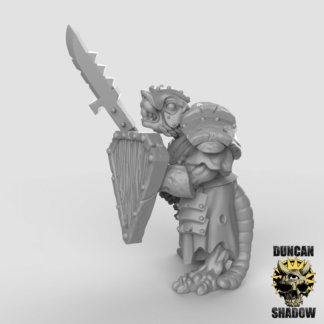Armoured Ratfolk with Sheilds Resin Miniature for DnD | Tabletop Gaming