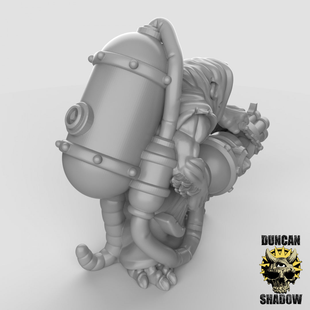 Ratfolk Chaingun Resin Miniature for DnD | Tabletop Gaming