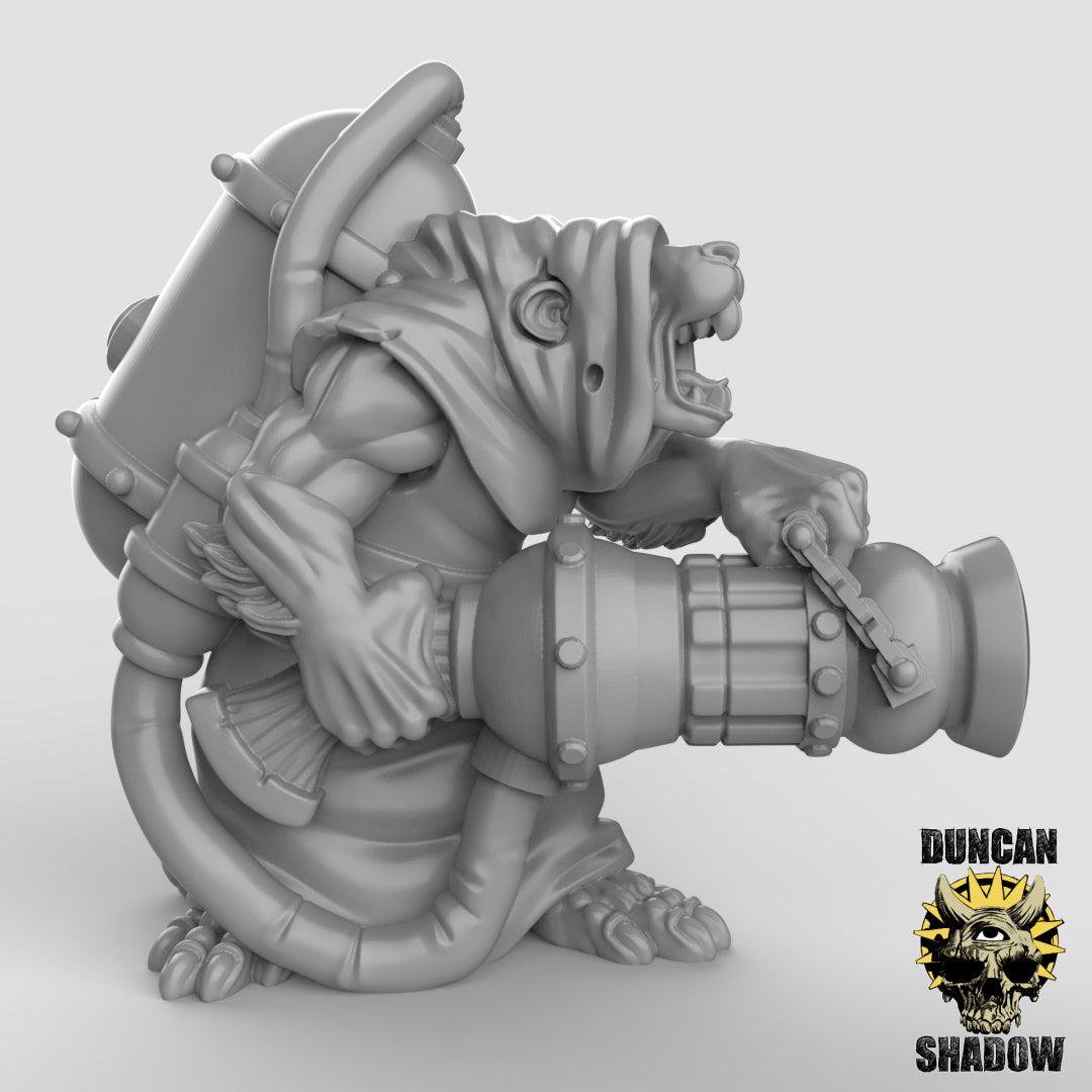 Ratfolk Flamers Resin Miniature for DnD | Tabletop Gaming