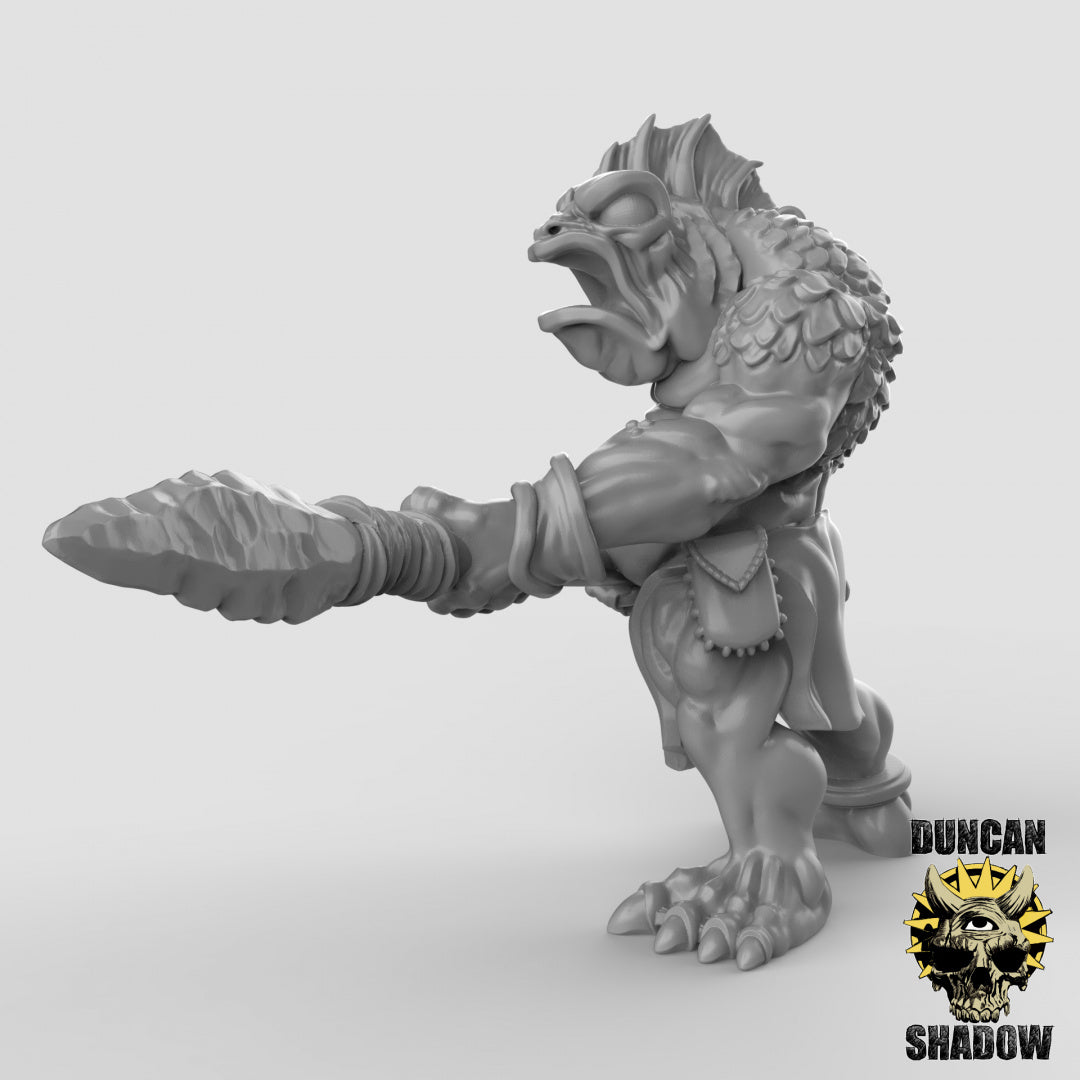 Koa Toa Fish Folk with Spears Resin Models for Dungeons & Dragons & Board RPGs