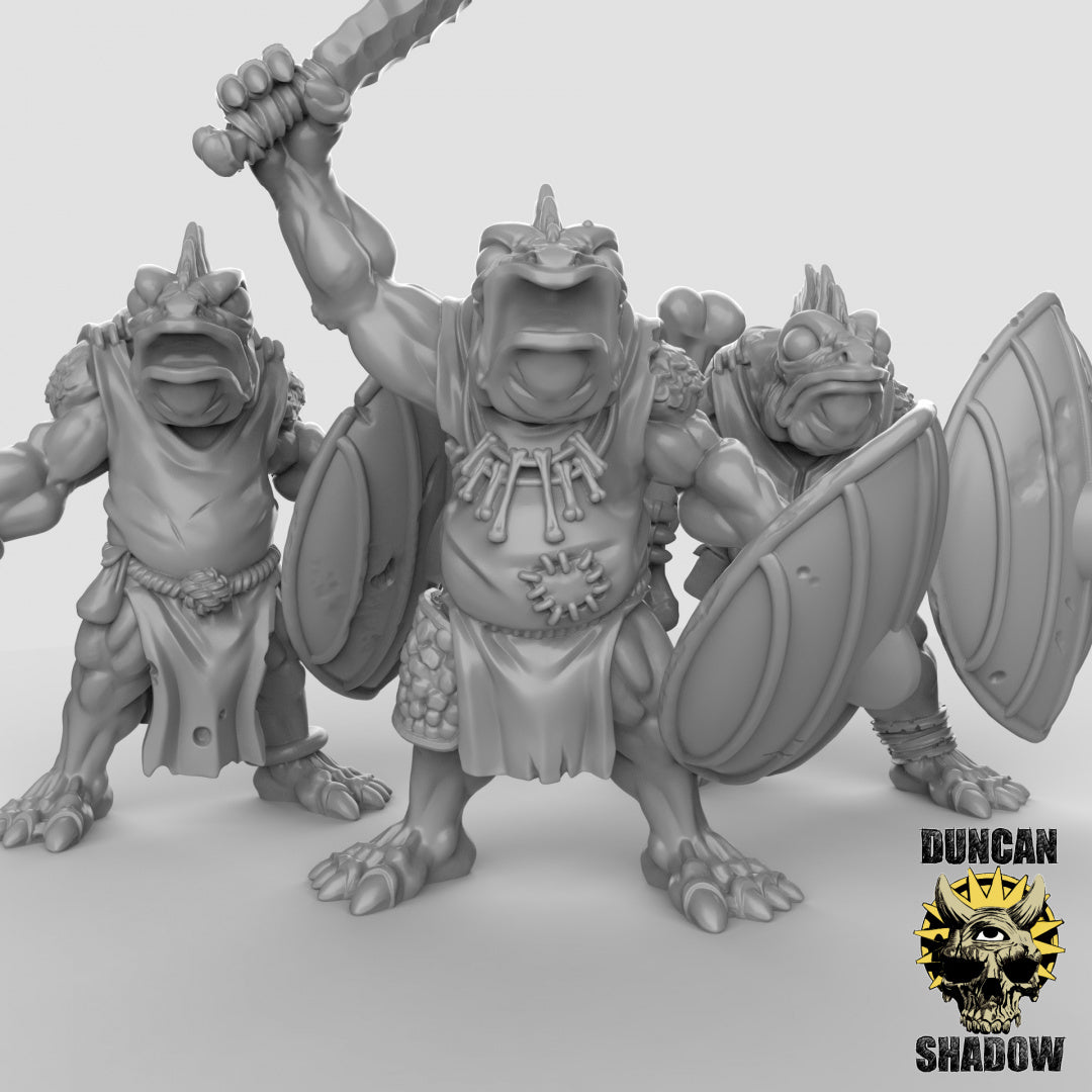 Koa Toa Fish folk with hand weapons Resin Models for Dungeons & Dragons & Board RPGs