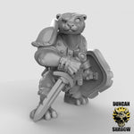 Otter's with hand weapons and shields Resin Models for Dungeons & Dragons & Board RPGs
