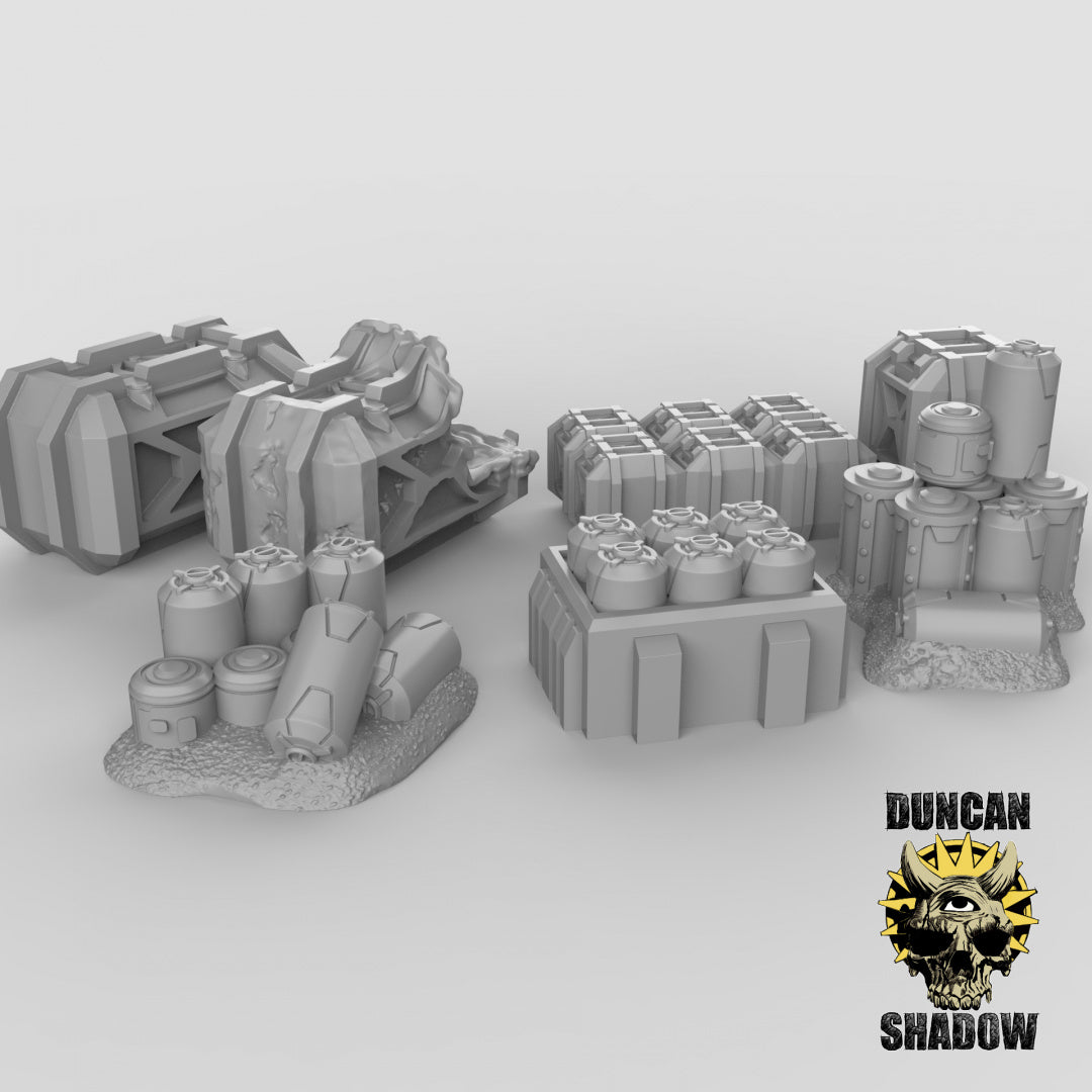Sci Fi Batterys and Crates TerrainResin Models for Dungeons & Dragons & Board RPGs