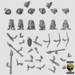 Mousle Rangers Multipart Kit Resin 3D Models for Dungeons & Dragons & Board RPGs