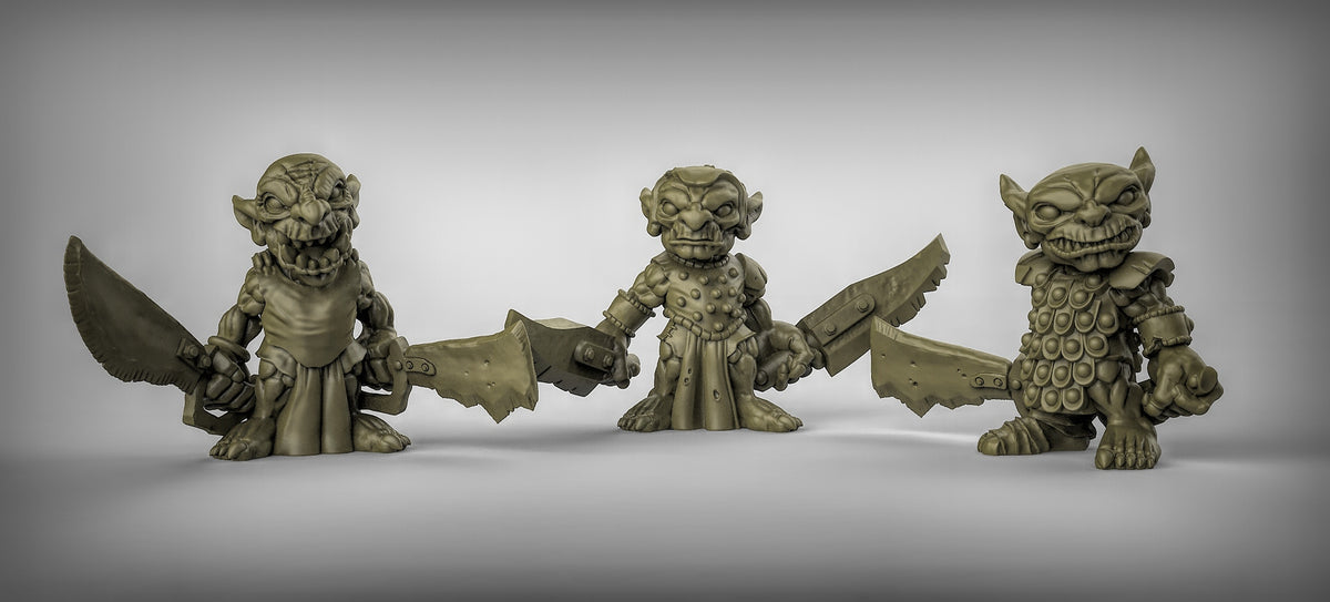 Goblins with Hand Weapons Resin 3D Models for Dungeons & Dragons & Board RPGs