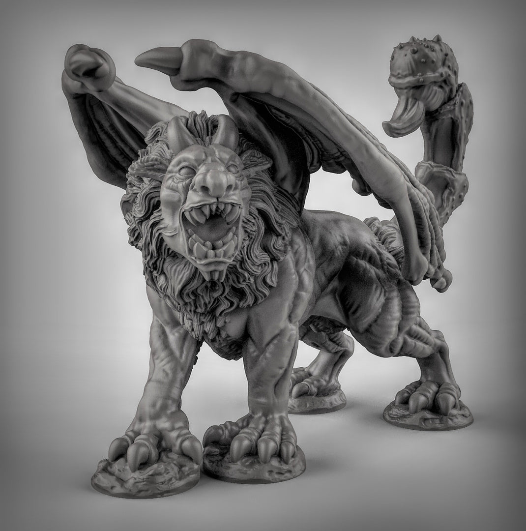 Manticore Resin 3D Model for Dungeons & Dragons & Board RPGs