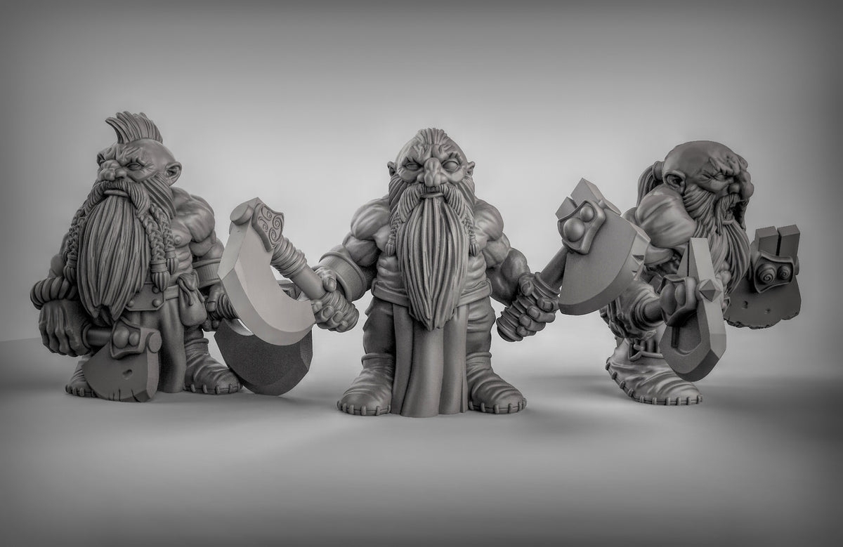 Dwarf Berserkers Resin 3D Models for Dungeons & Dragons & Board RPGs