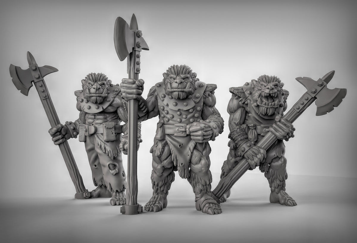 Bugbears with Halberds Resin 3D Models for Dungeons & Dragons & Board RPGs