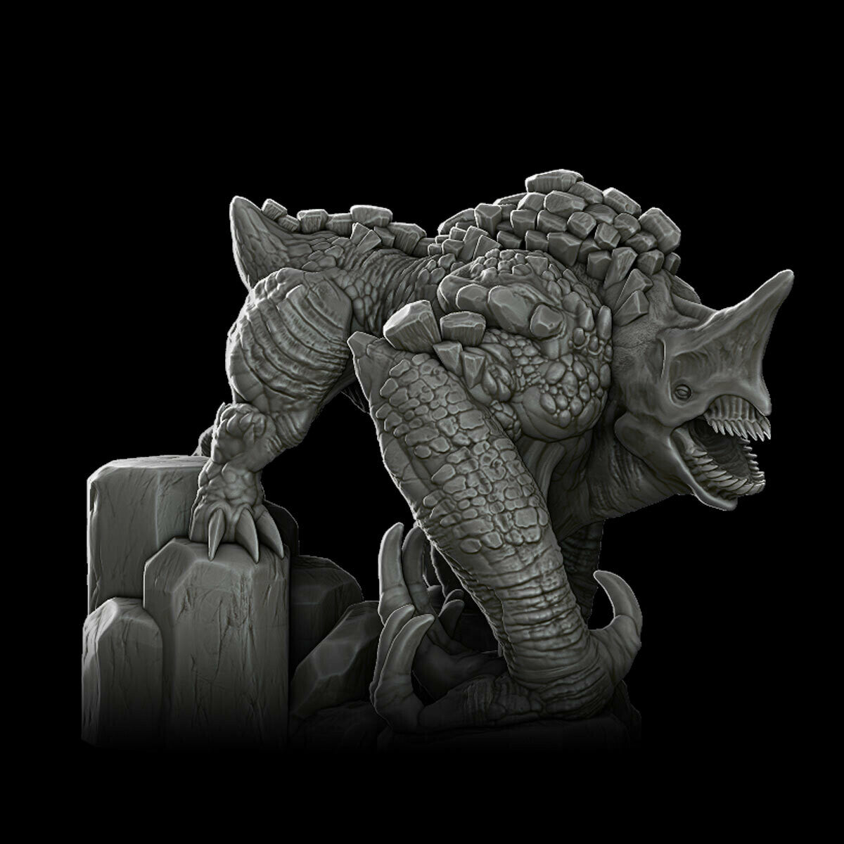 SLATESCALE HORNBEAST - 3D Miniature Model | Dungeons and Dragons | Pathfinder | RPG