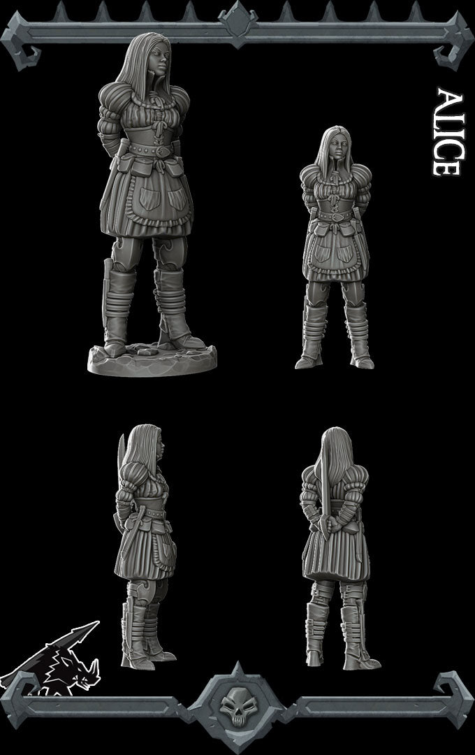 a set of four miniature figurines of knights